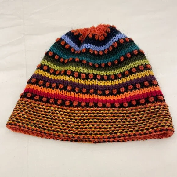 Hand Knitted Alpaca Wool Beanie Hat - Picture 6 of 6